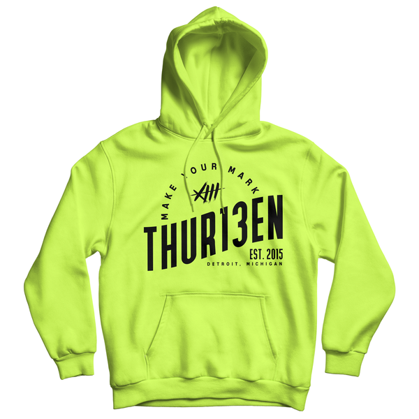 Bold Hoodie Black Logo Thur13en